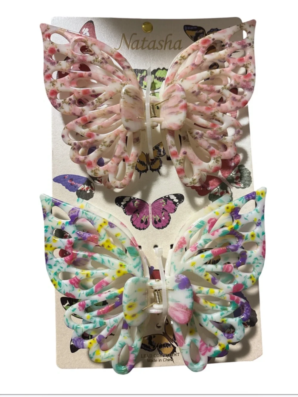 Butterfly Hair Clips Set & Makeup Palette Bundle